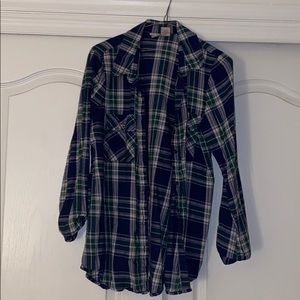 Mimi Chica Green & Blue Flannel